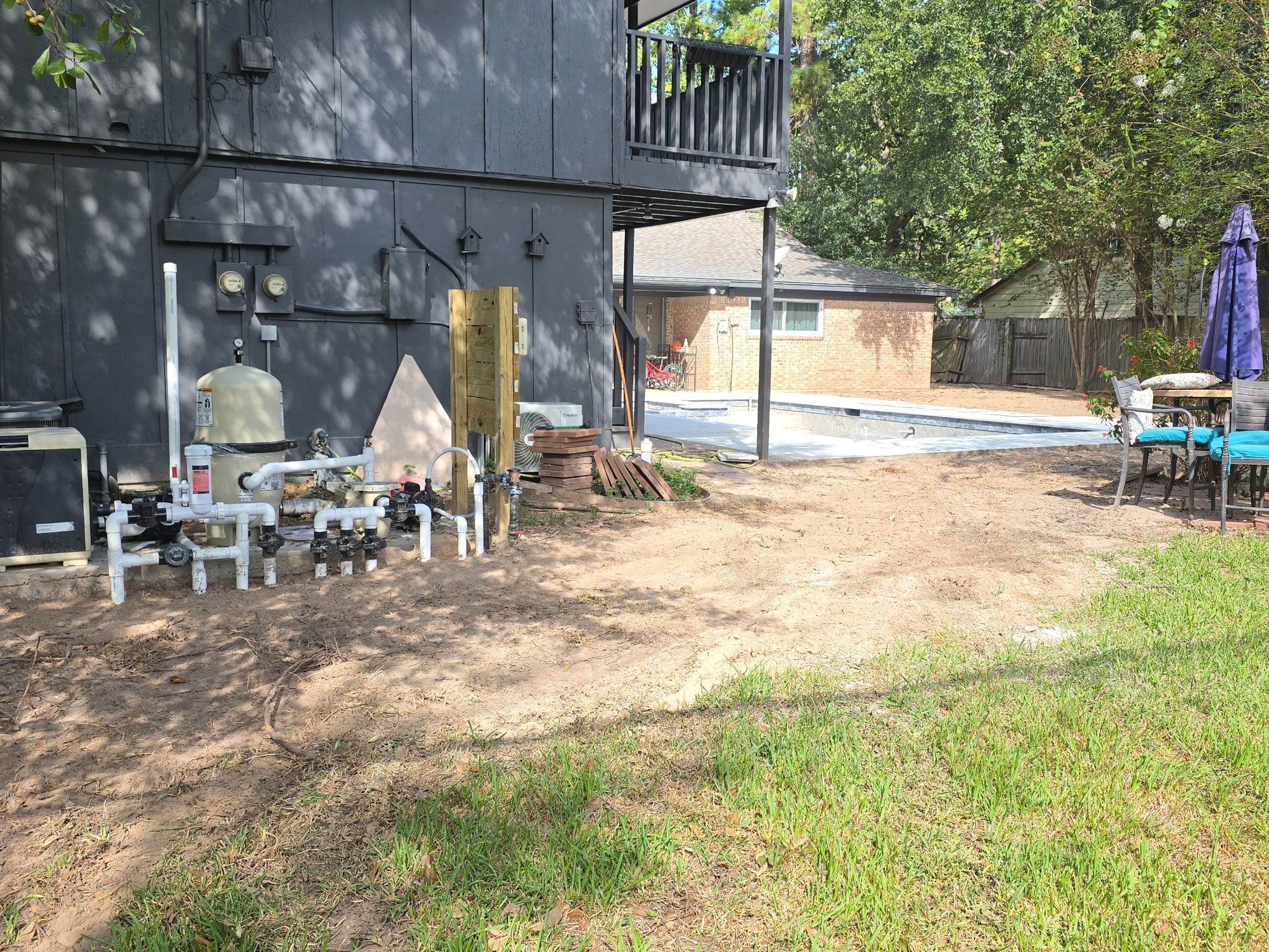 Pool construction cleanup project 9